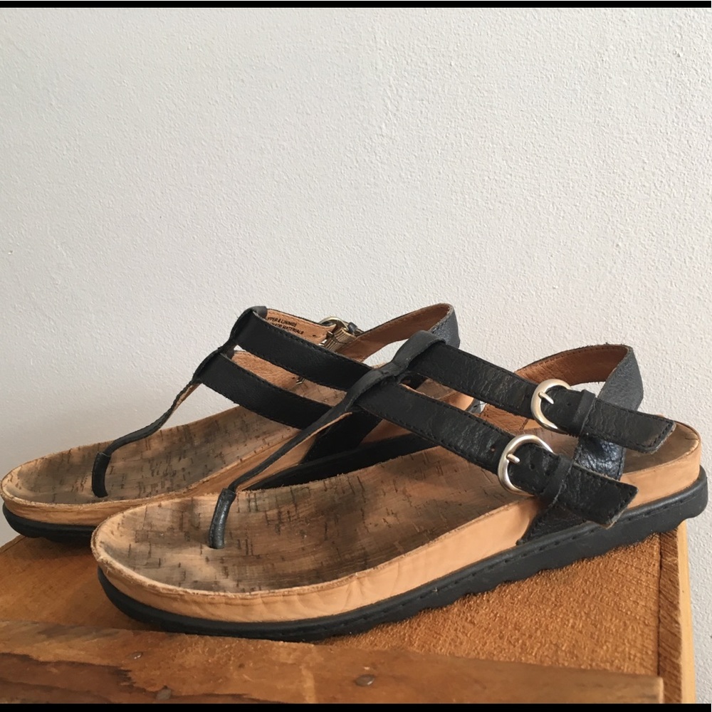 Börn black-strap & cork sandals